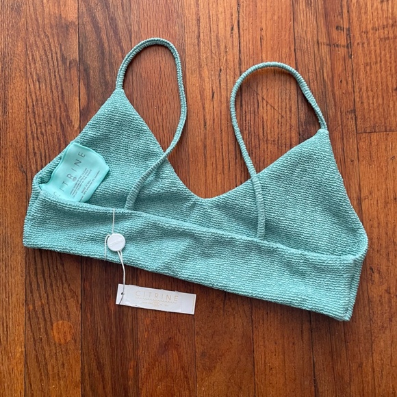 NWT Citrine Stella Textured Aqua Bikini Top Size M - Picture 2 of 4